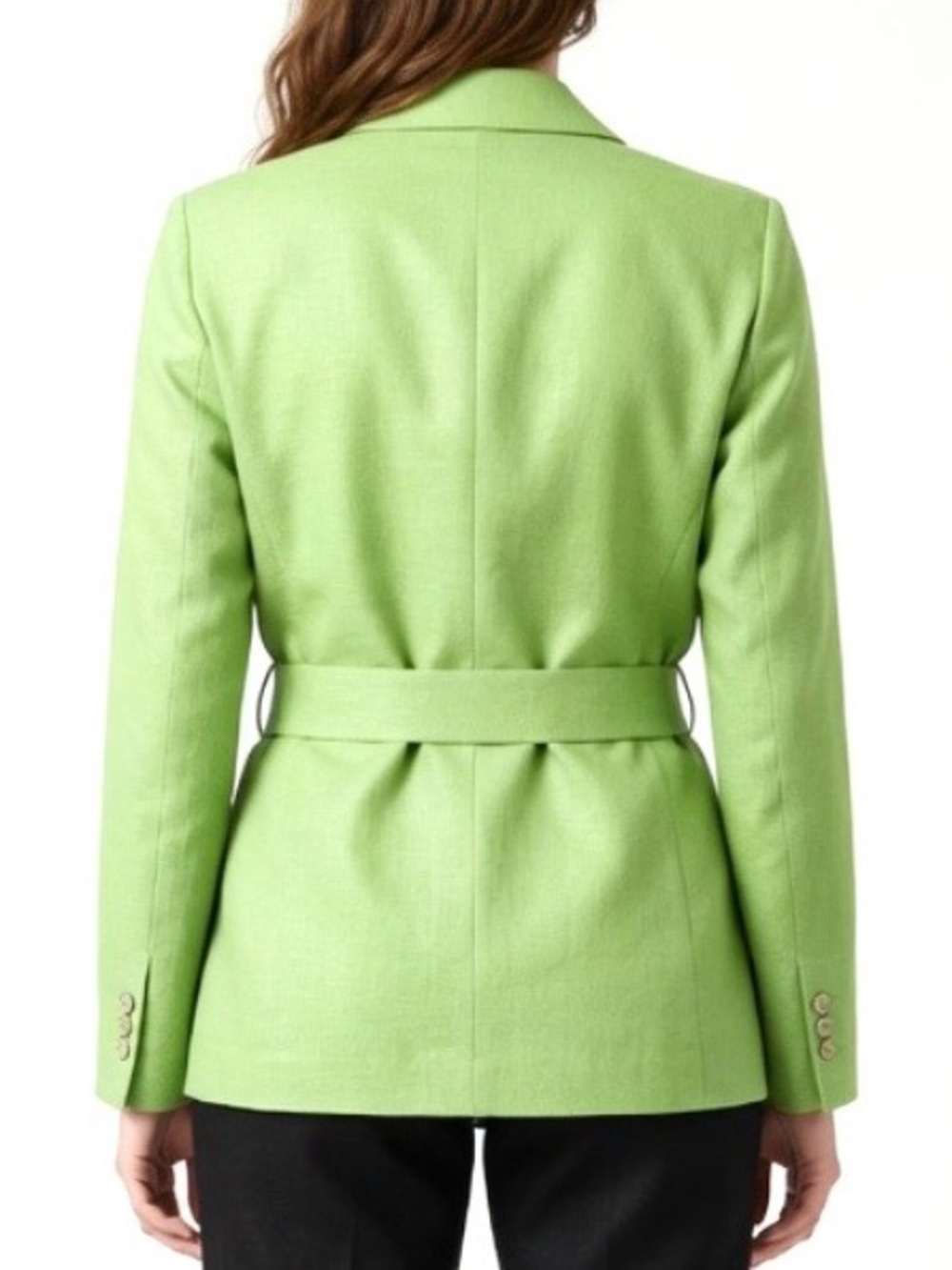 House Of Harlow 1960 Linen Blend Boxy Fit Double Breasted Jacket LG NWT - Picture 2 of 11